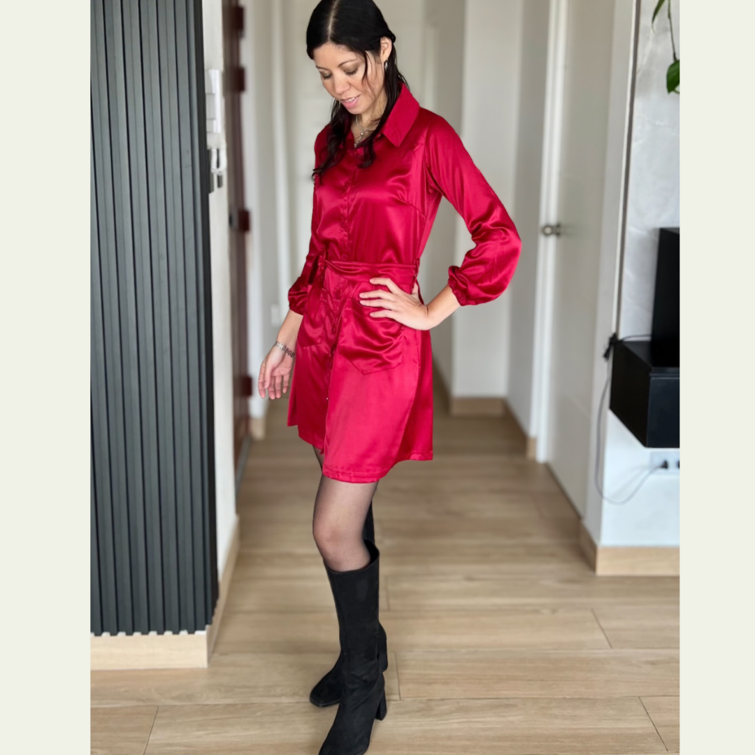 Vestido Emma - Rojo vino