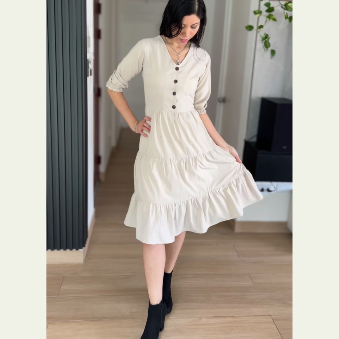 Vestido Aurora - Crema
