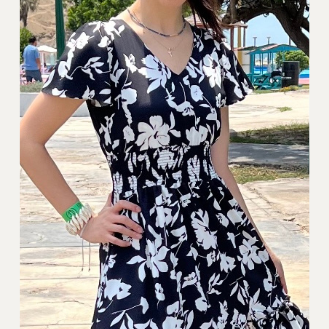 vestido casual, seda francesa, vestido largo, vestido negro