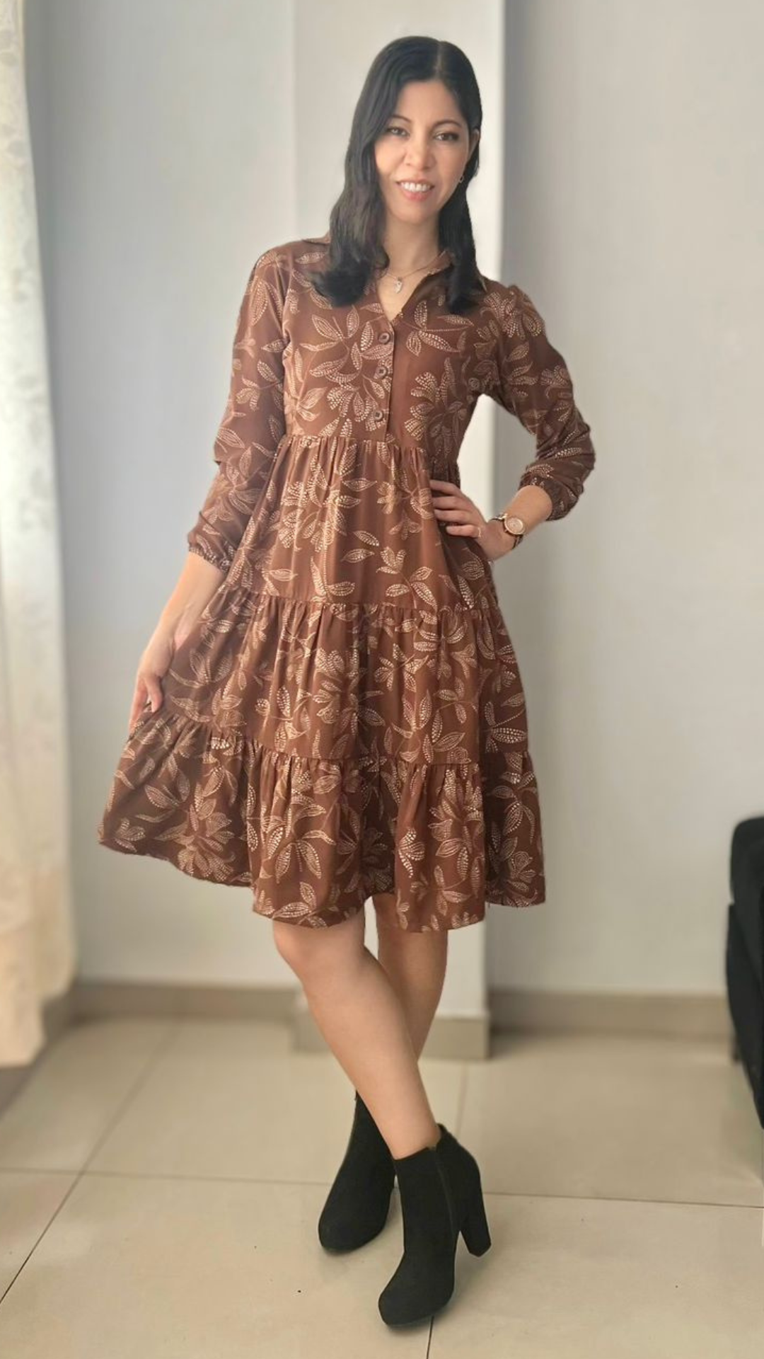 Vestido Mery - Marrón canela