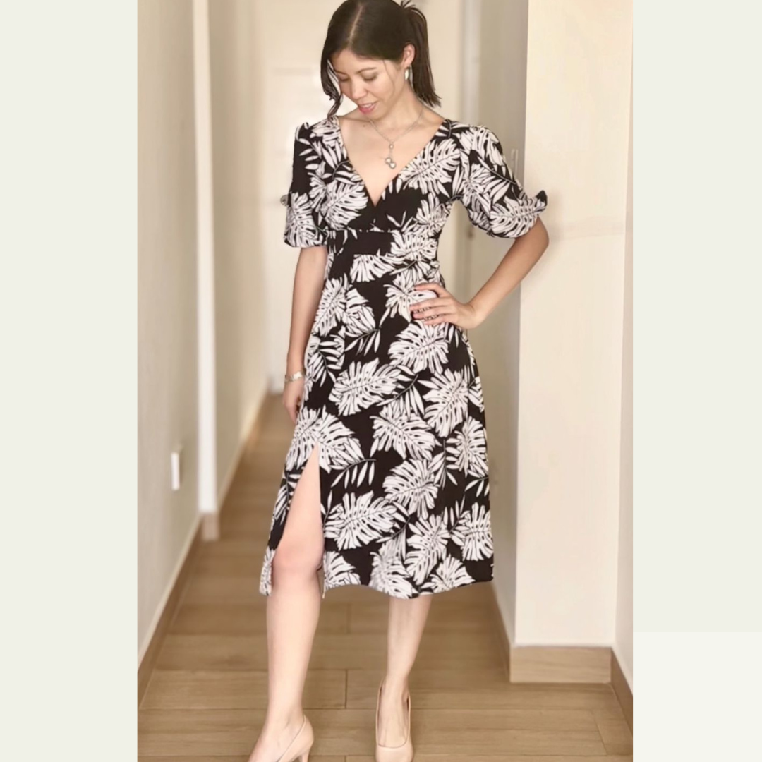 Vestido Sara - blanco/negro