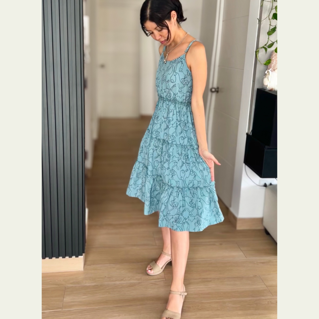 Vestido Micaela - Celeste