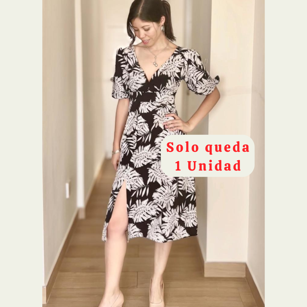 Vestido Sara - blanco/negro