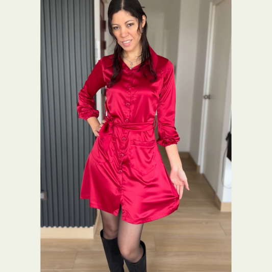 Vestido Emma - Rojo vino