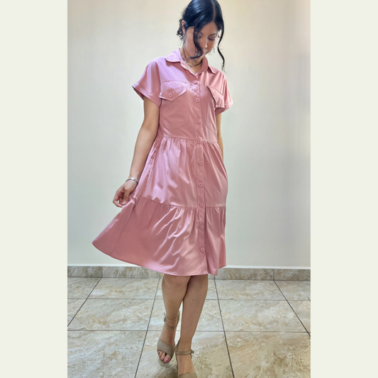 Vestido Andrea - Palo rosa