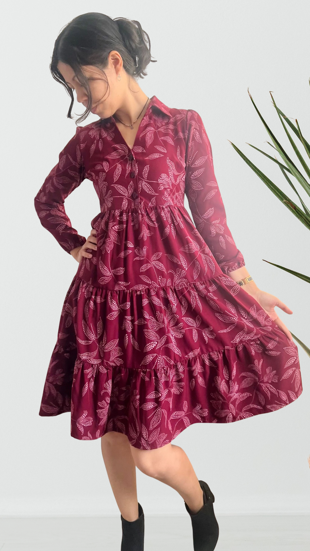 Vestido Mery - Guinda