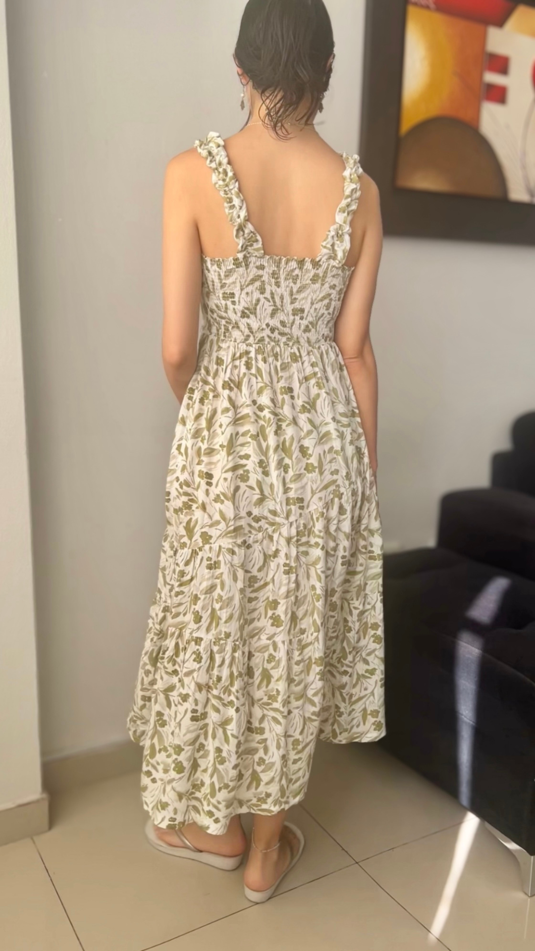 Vestido Catalina - Verde / Blanco