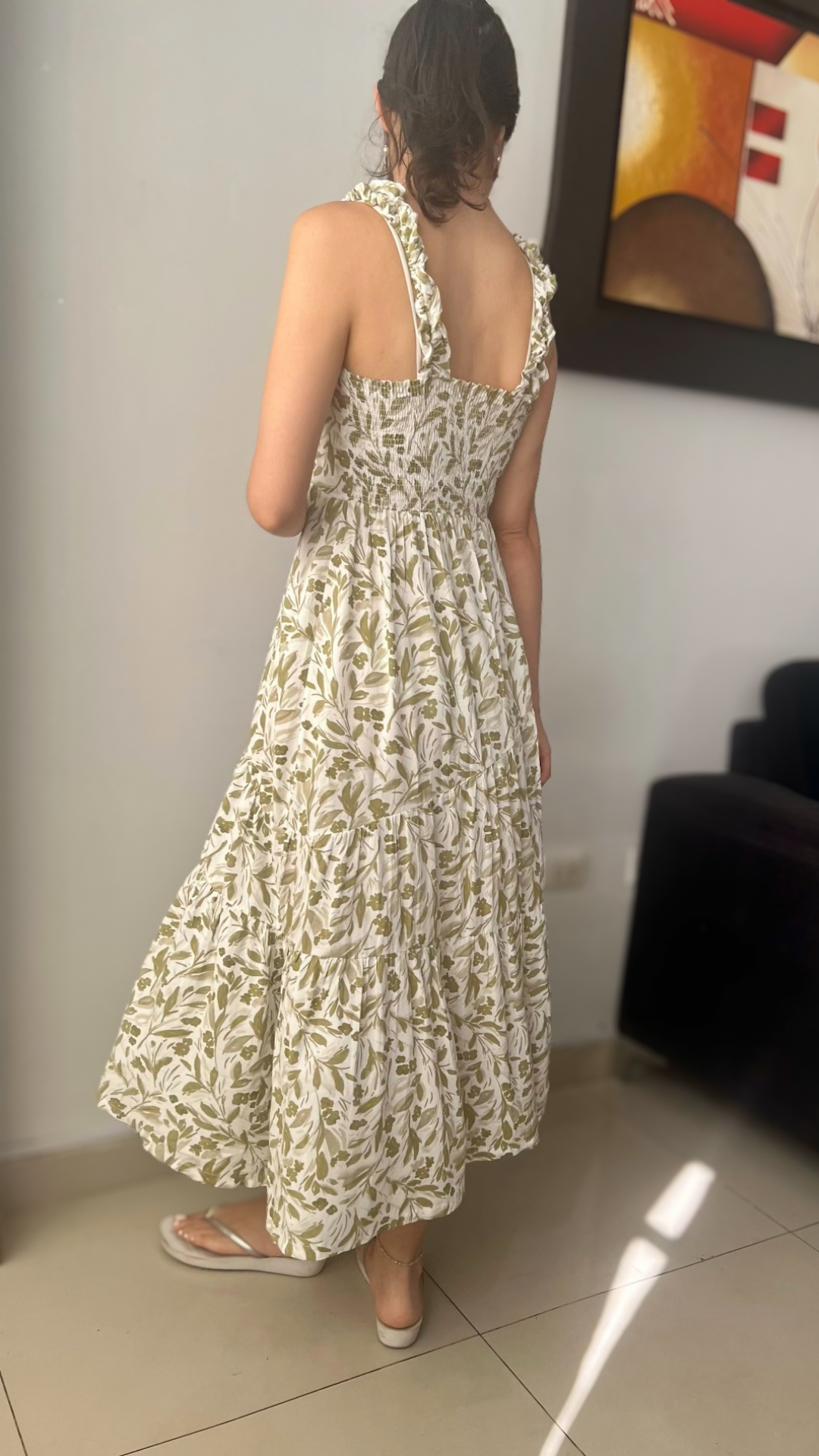 Vestido Catalina - Verde / Blanco