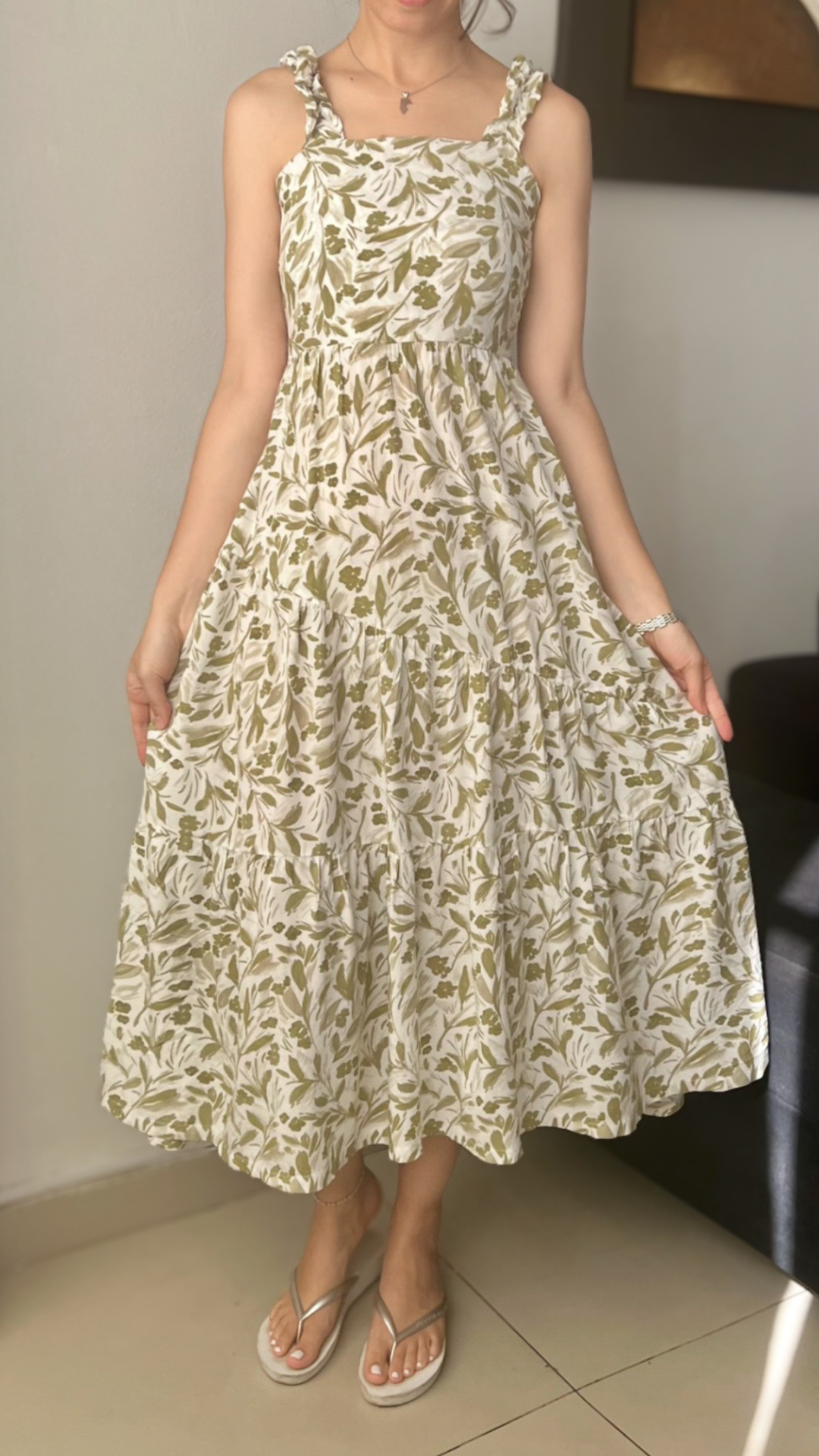 Vestido Catalina - Verde / Blanco