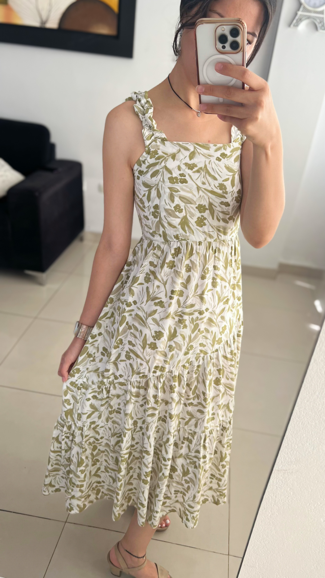 Vestido Catalina - Verde / Blanco