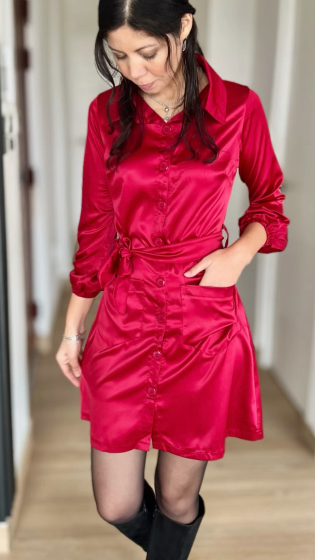 Vestido Emma - Rojo vino