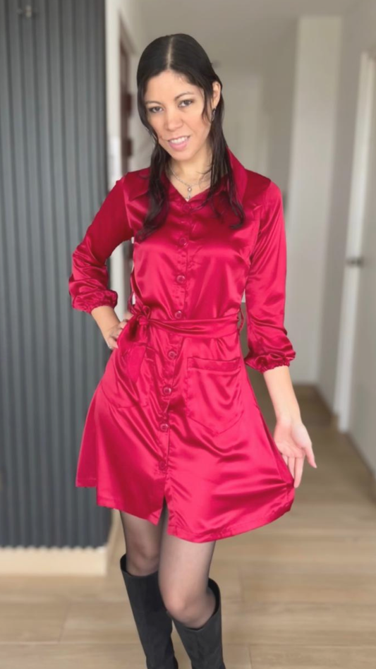Vestido Emma - Rojo vino