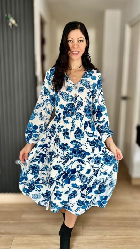 Vestido Adriana - Celeste
