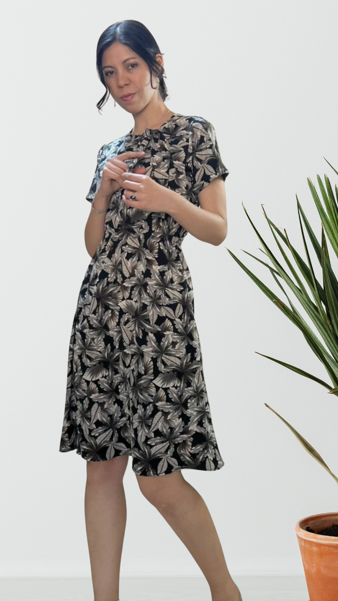 Vestido Eve - Marrón / Negro