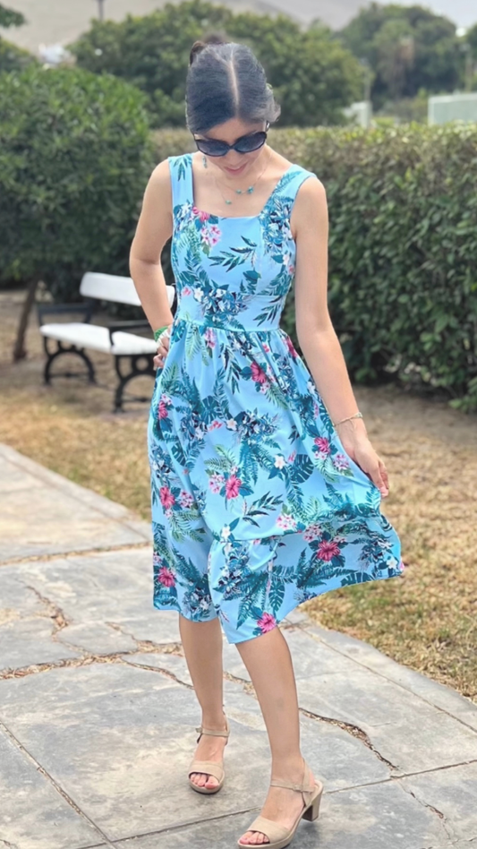 Vestido Dary - Celeste