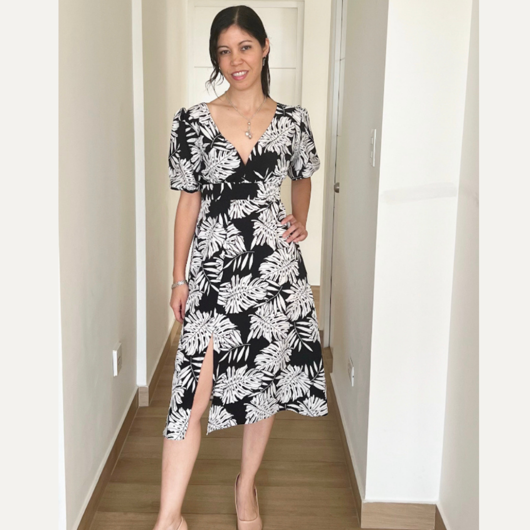 vestido largo, seda francesa, vestido casual
