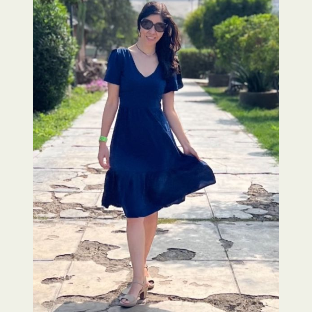 vestido azul, vestido fresco, vestido casual