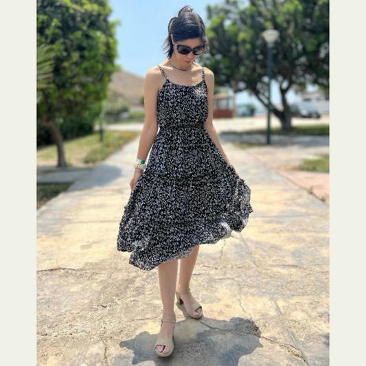 vestido negro, vestido de verano, seda francesa, vestido casual