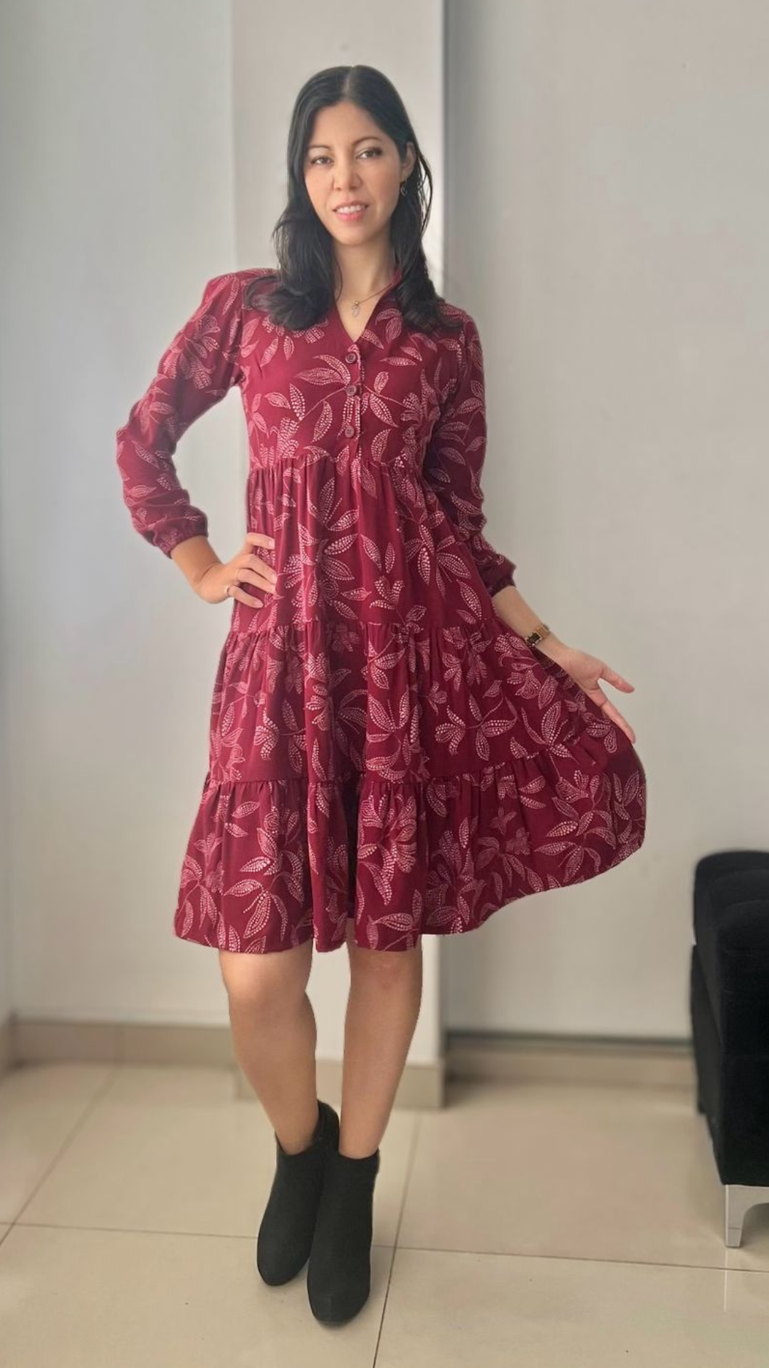 Vestido Mery - Guinda