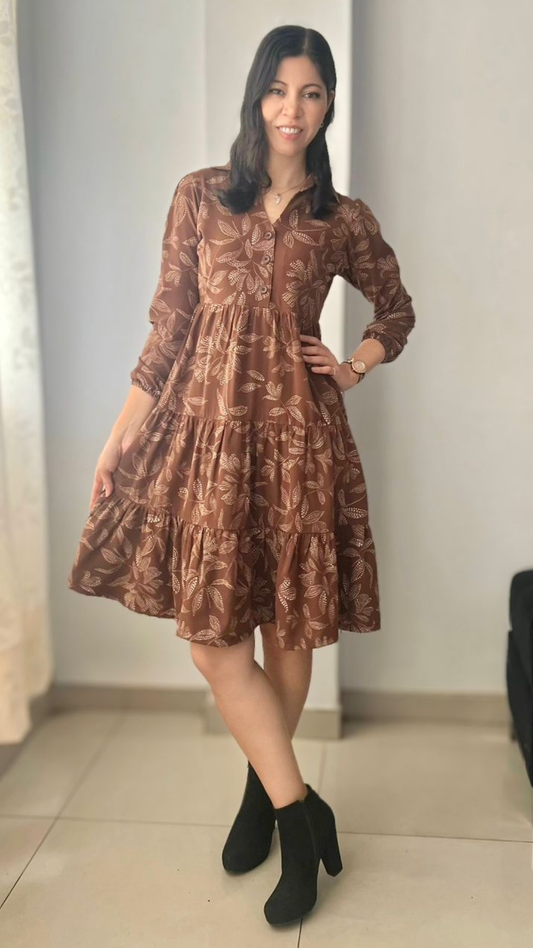 Vestido Mery - Marrón canela