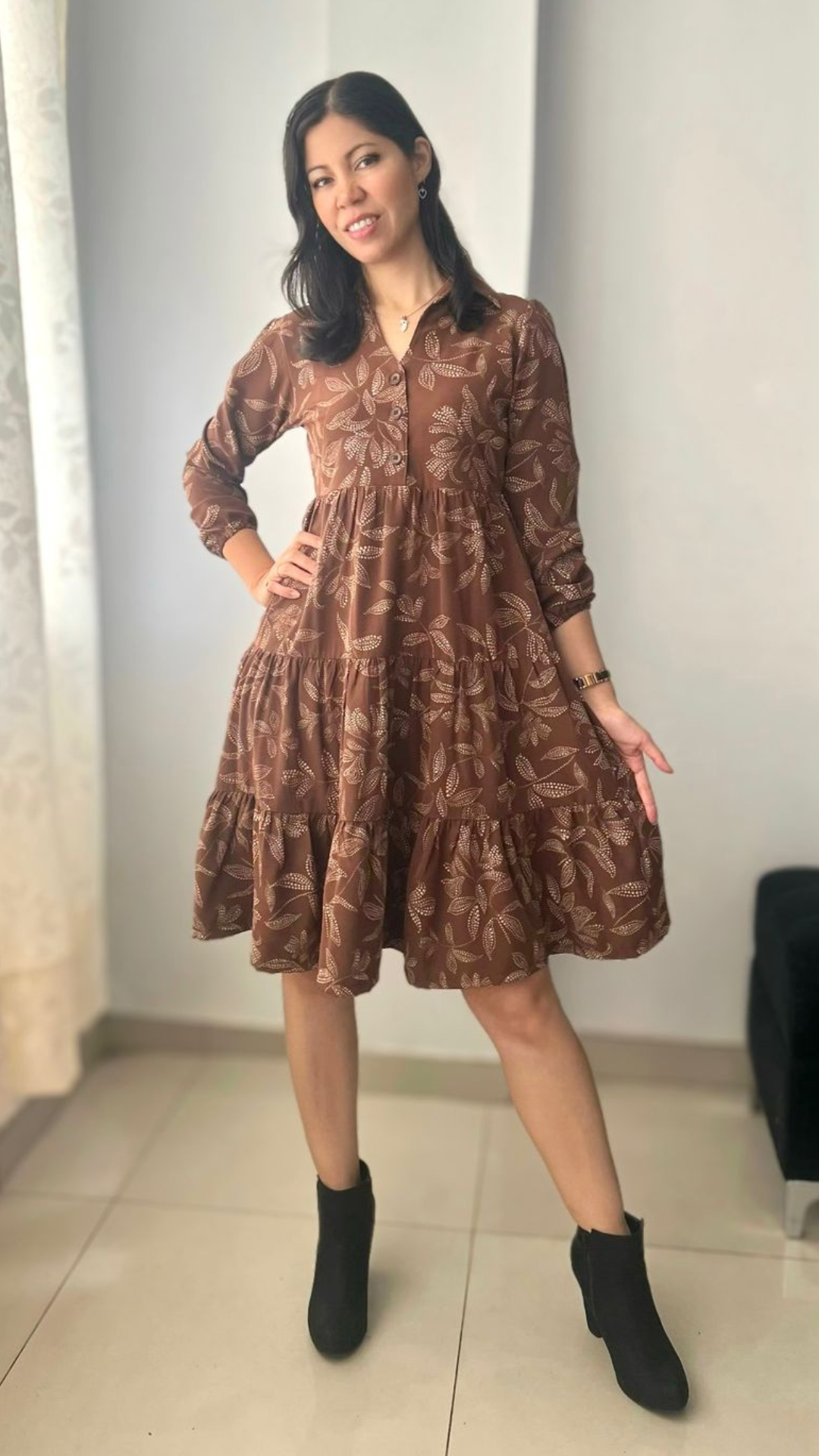 Vestido Mery - Marrón canela