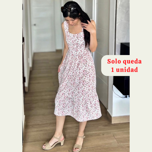 Vestido Dary - Rosado/blanco