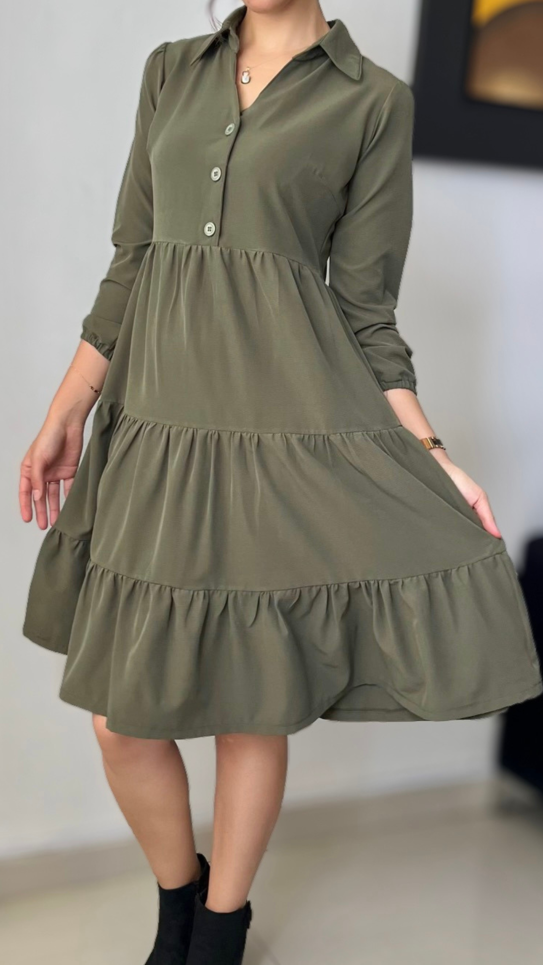 Vestido Mery - Verde oliva
