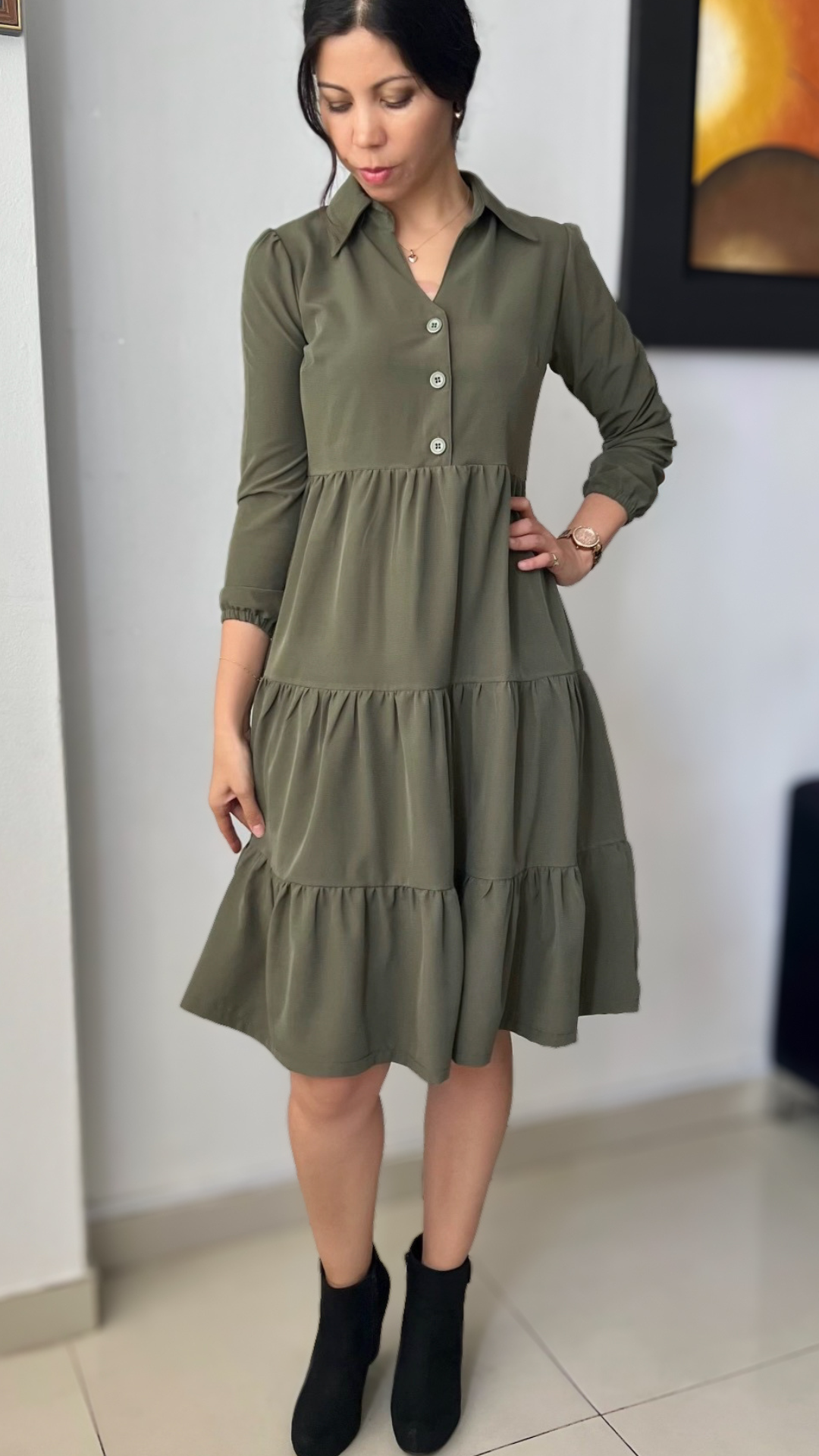 Vestido Mery - Verde oliva