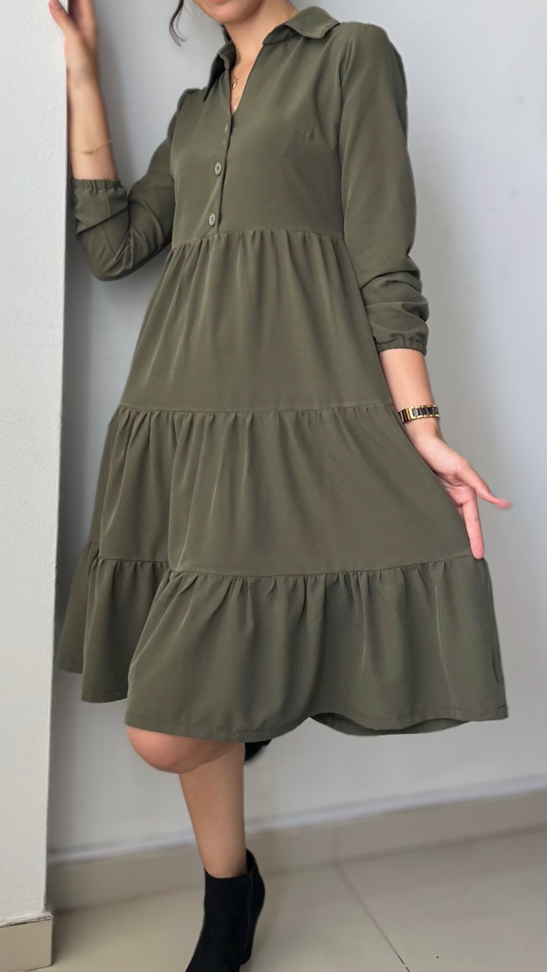 Vestido Mery - Verde oliva