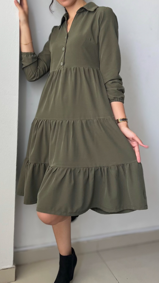 Vestido Mery - Verde oliva