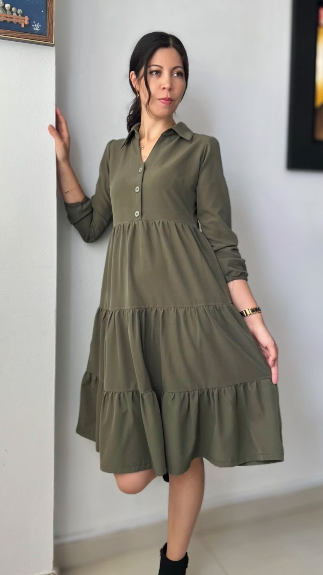 Vestido Mery - Verde oliva