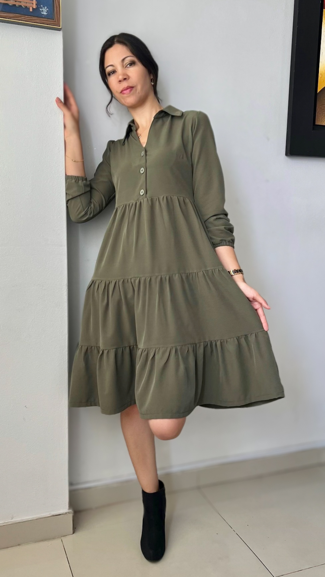 Vestido Mery - Verde oliva